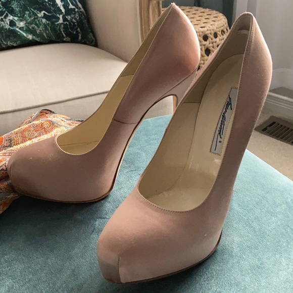 Brand new Brian Atwood pink satin platform pumps - Picture 1 of 4